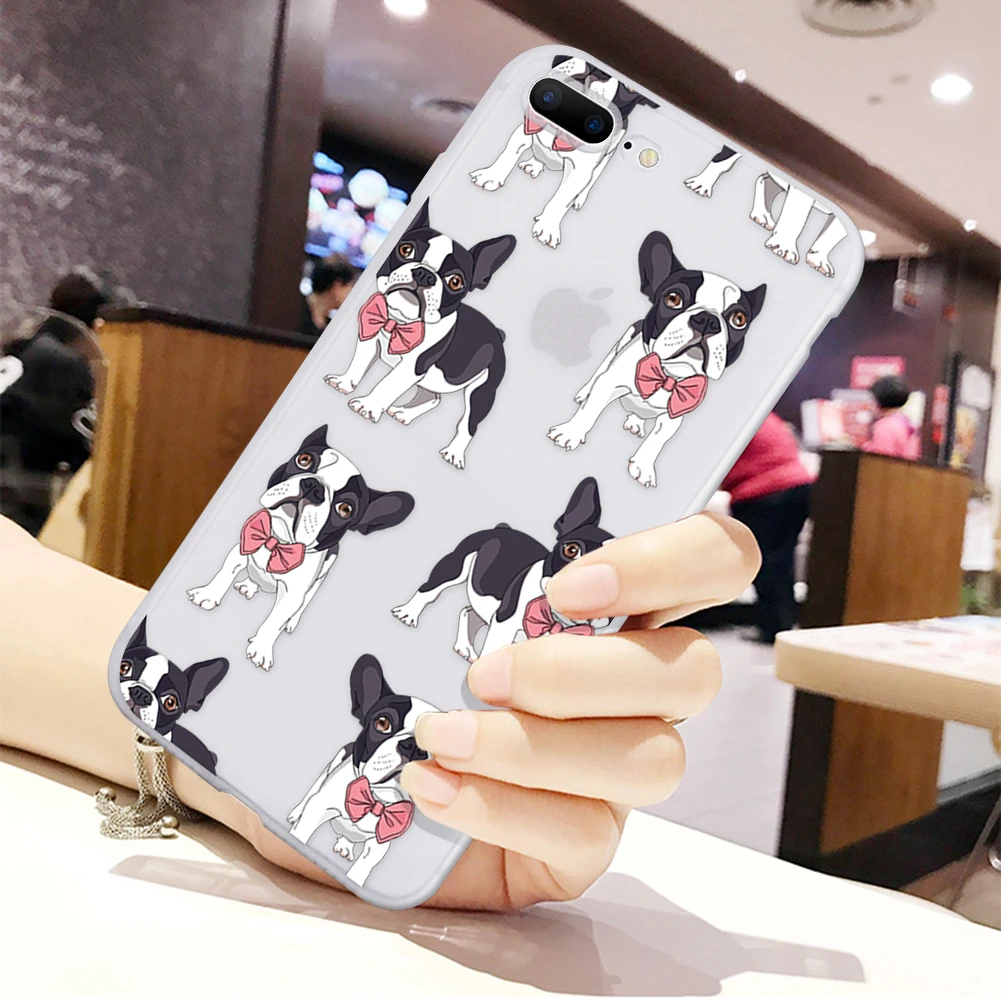 Матовый белый чехол для iPhone 11 Pro Max для iPhone XS Max X XR чехол с мультипликационным бульдогом для iPhone 8 Plus 7 6 6S Plus 5 5S SE чехлы