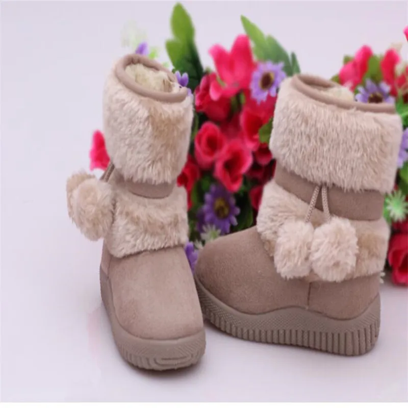 2016 Зима Снег Сапоги Для Детей Мальчиков И Девочек Толстые Теплые Замшевые Снега