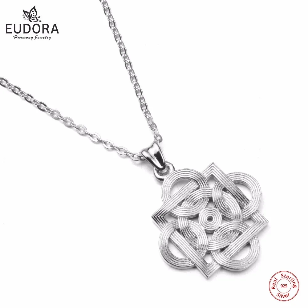 Eudora 925 пробы, серебряное ожерелье, кельтский узел, подвеска с 18 дюймовым чианом для женщин, модное ювелирное изделие, подарок для бойфренда