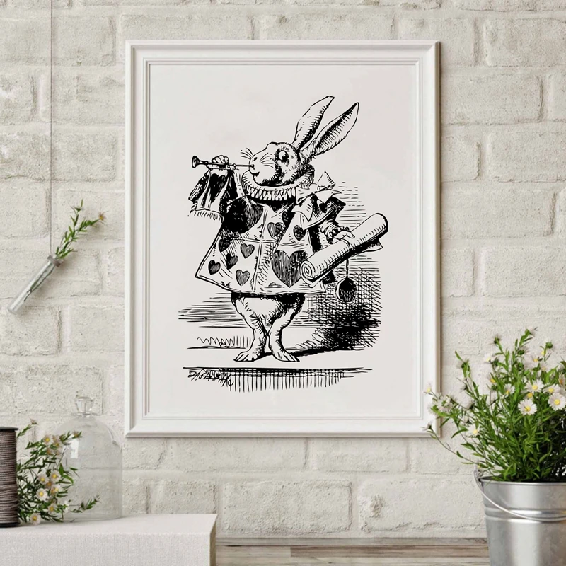 Alice in Wonderland Art Print Wall Picture canvas paintings poster printer of home decoration | Дом и сад