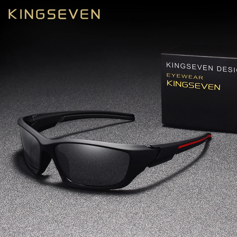 Мужские солнцезащ. Очки ночного видения KINGSEVEN черно серые солнцезащитные очки
