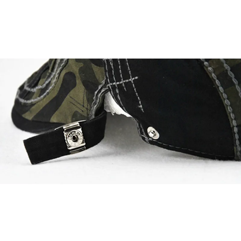 

SILOQIN Personality Men's Cap Camouflage Cotton Patch Beret For Men Trendy Hip Hop Male Bone Adjustable Head Size Brands Dad Hat