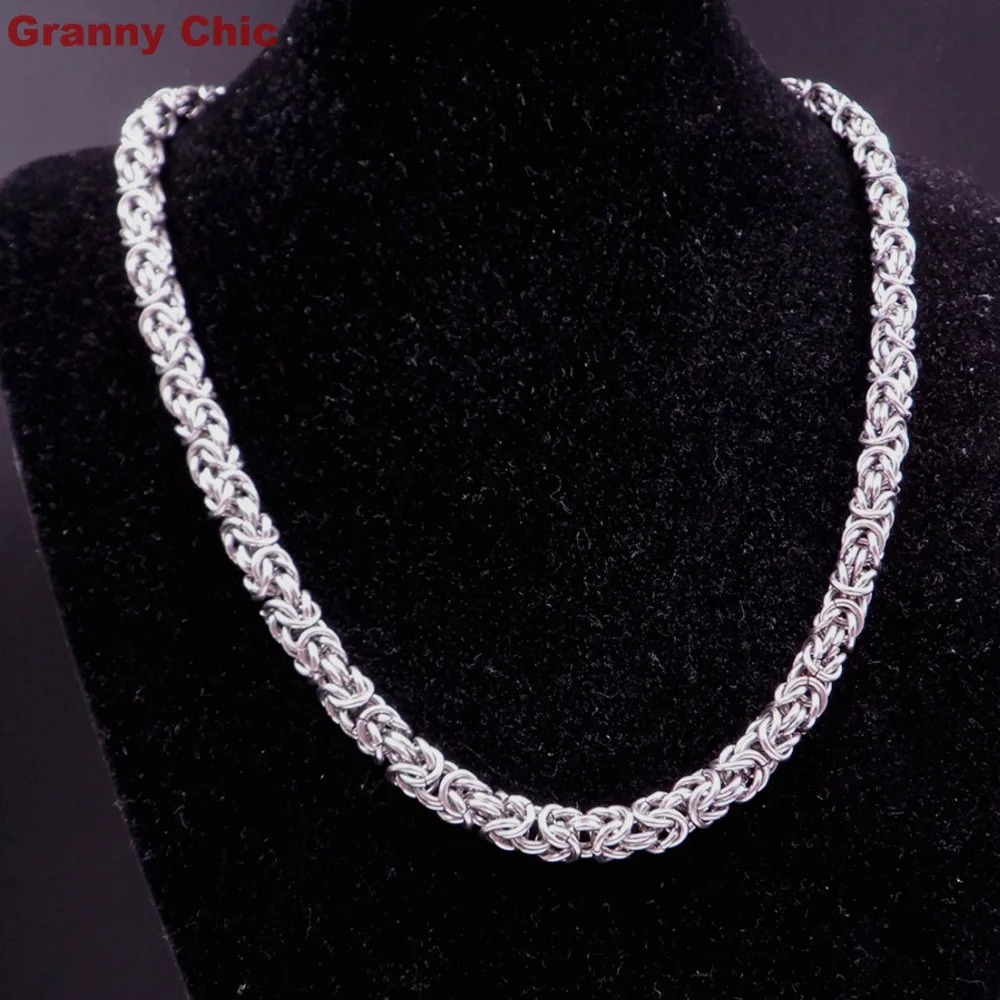 Мужское высококачественное Серебряное колье из нержавеющей стали с круглым