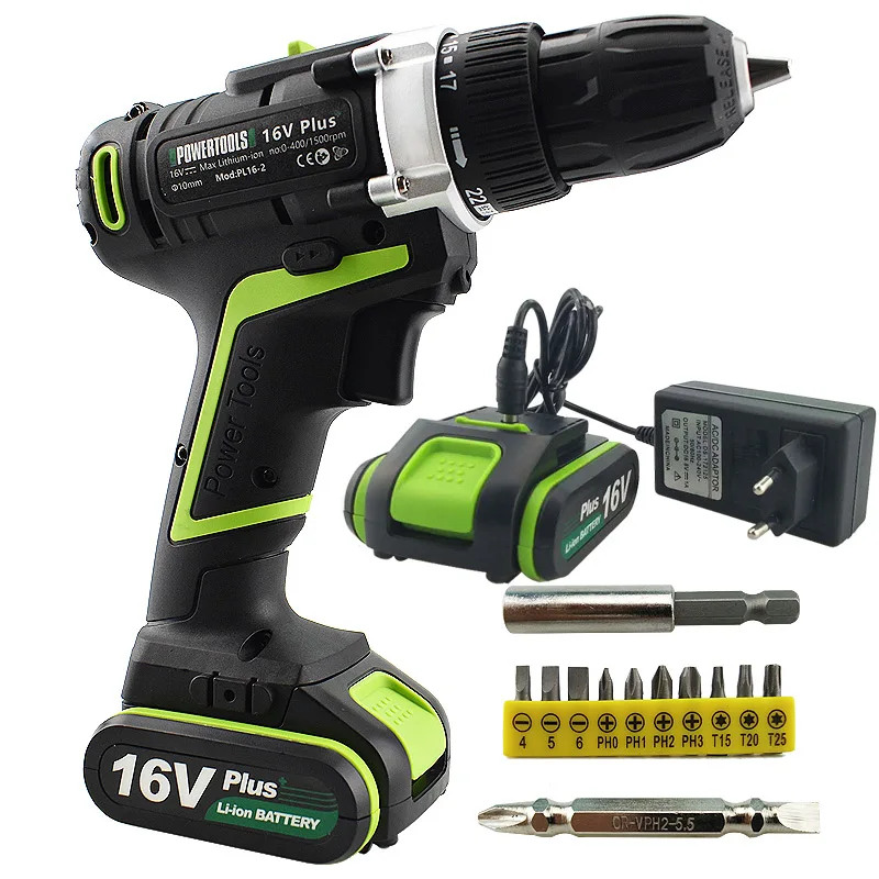 Аккумуляторная отвертка 16v Plus электрическая дрель ручная мини-дрель