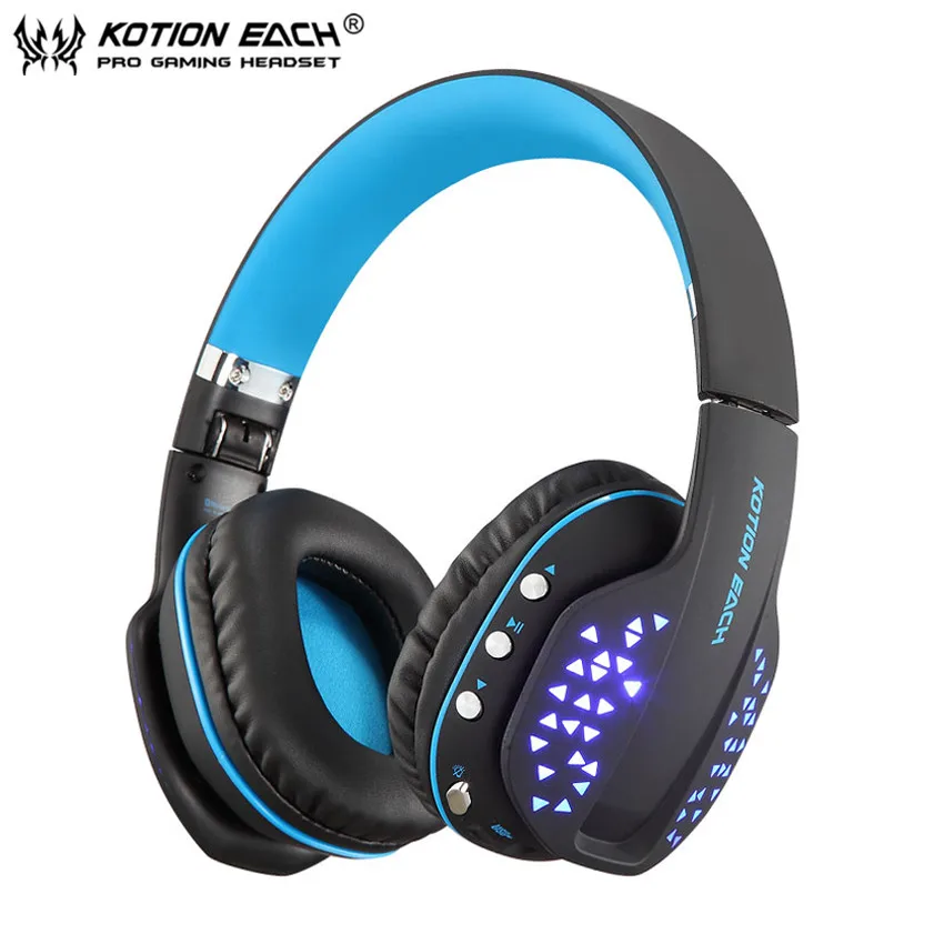 KOTION каждый B3507 Fodable Bluetooth наушники беспроводные стерео портативные спортивные наушники гарнитура с микрофоном для iPhone Xiaomi - Цвет: Blue No Retail Box