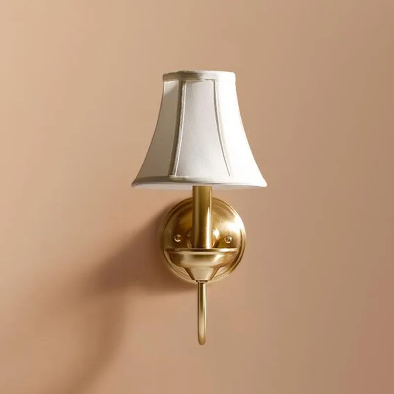 

2018 New Hot Sale American Rural Copper Golden LED Wall Lamp European Simple Restaurant Living Room Bedroom Home Decor Lights