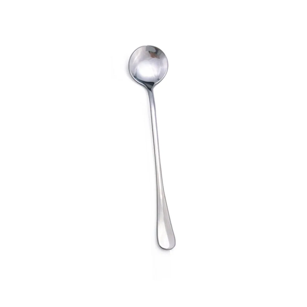Silver Новая красочная Радужная черная синяя кофейная чайная ложка для помешивания льда кофейная ложка для кафе ложка с длинной ручкой столовая посуда инструмент для питья кухонный 1 шт - Цвет: Silver