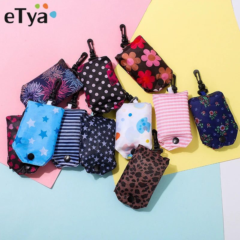 

Многоразовая складная сумка для покупок eTya, Женская портативная складная сумка для покупок, перерабатываемая сумка для хранения, дорожный ...