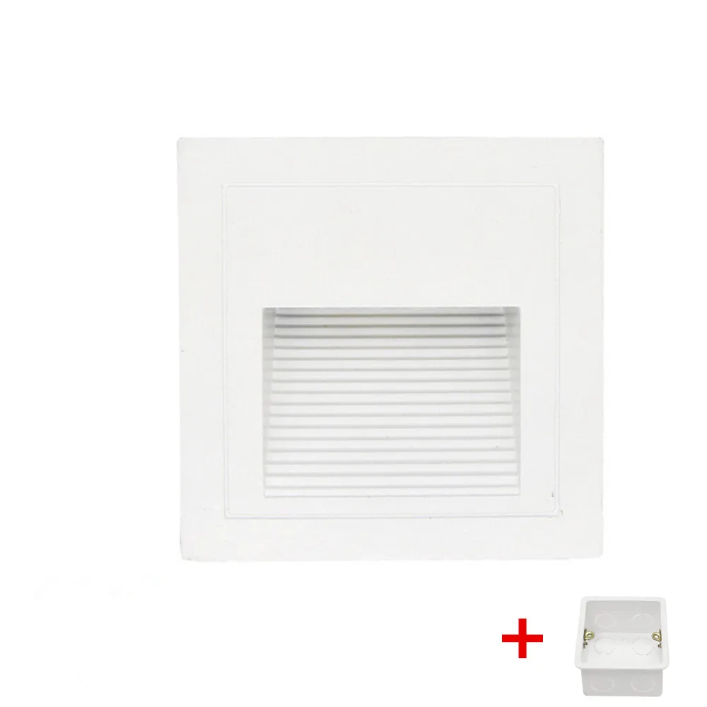 White without sensor 3 Вт Led Footlight встроенный угловой светильник открытый шаг лестницы огни водонепроницаемый встраиваемые подземные похороненные лампы - Цвет абажура: White without sensor