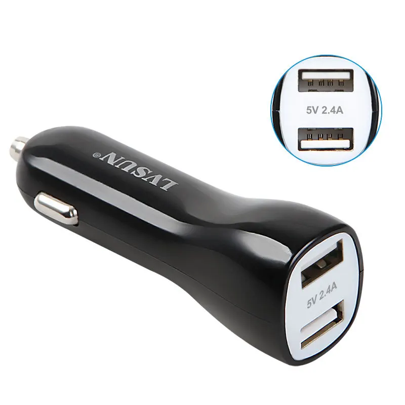Автомобильное зарядное устройство с двумя USB портами 5 В 4 8 а/24 Вт автомобильный