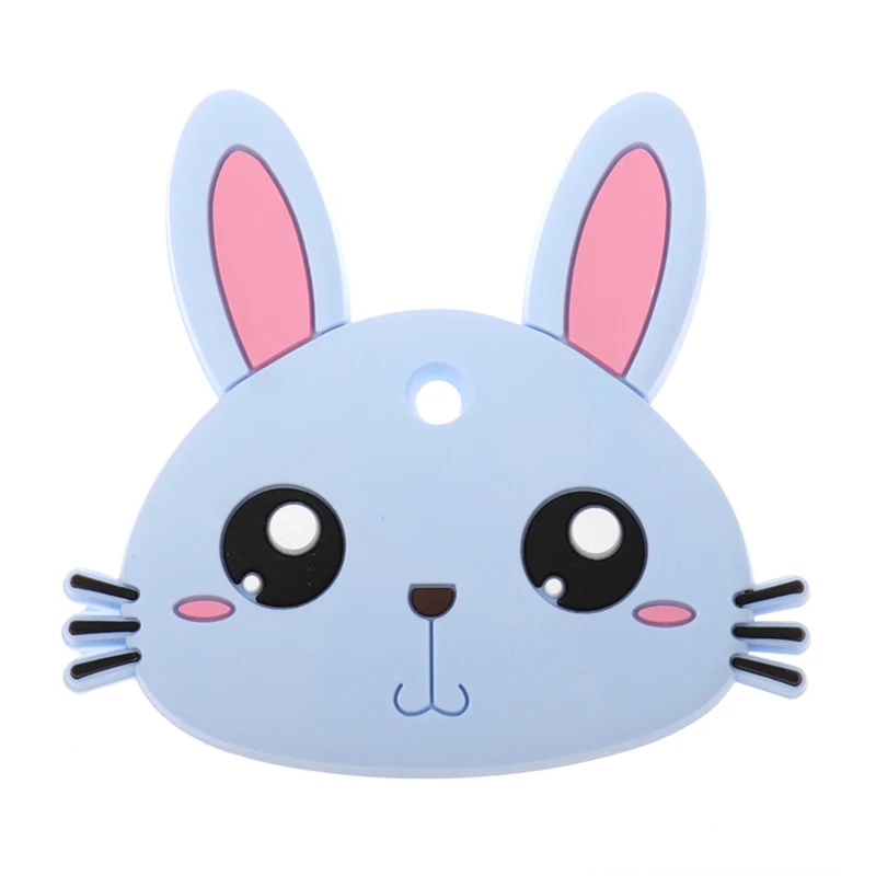Mordedor de silicona con dibujos animados de conejo para beb&eacute;, collar de mascar sin Bpa, accesorios, juguete de dentici&oacute;n infantil, colgante para regalo de enfermera, 5 uds.-3