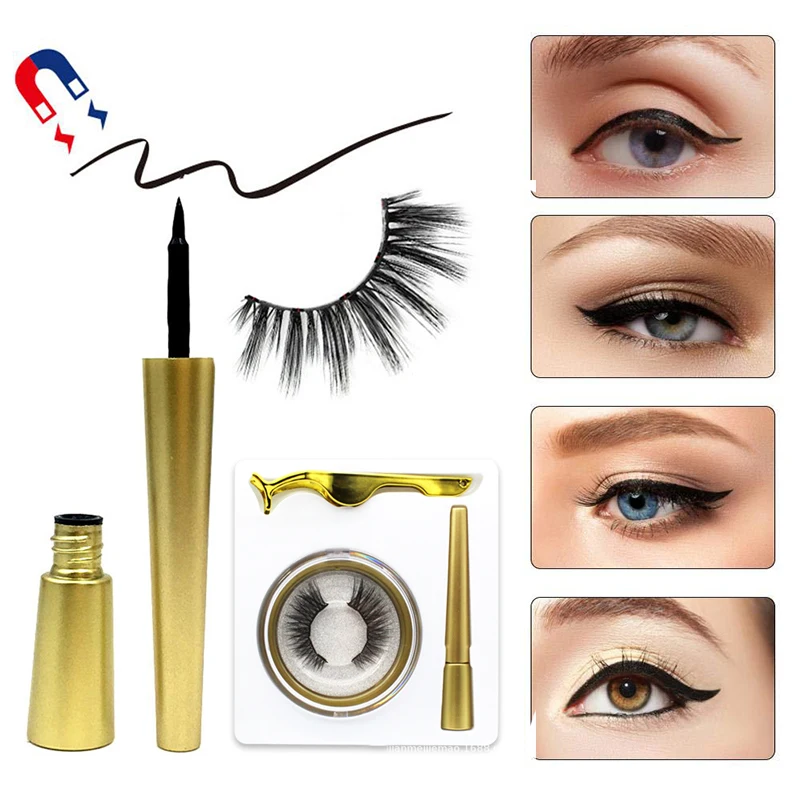2019 Горячая Магнитная жидкая подводка для глаз и магнитный ненастоящий ресницы