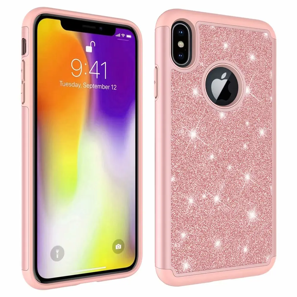 Для iphone 7 6 6s 8 Plus X XR XS Max Чехол Прочный PC + TPU 2 слоя гибридный полный корпус защита от