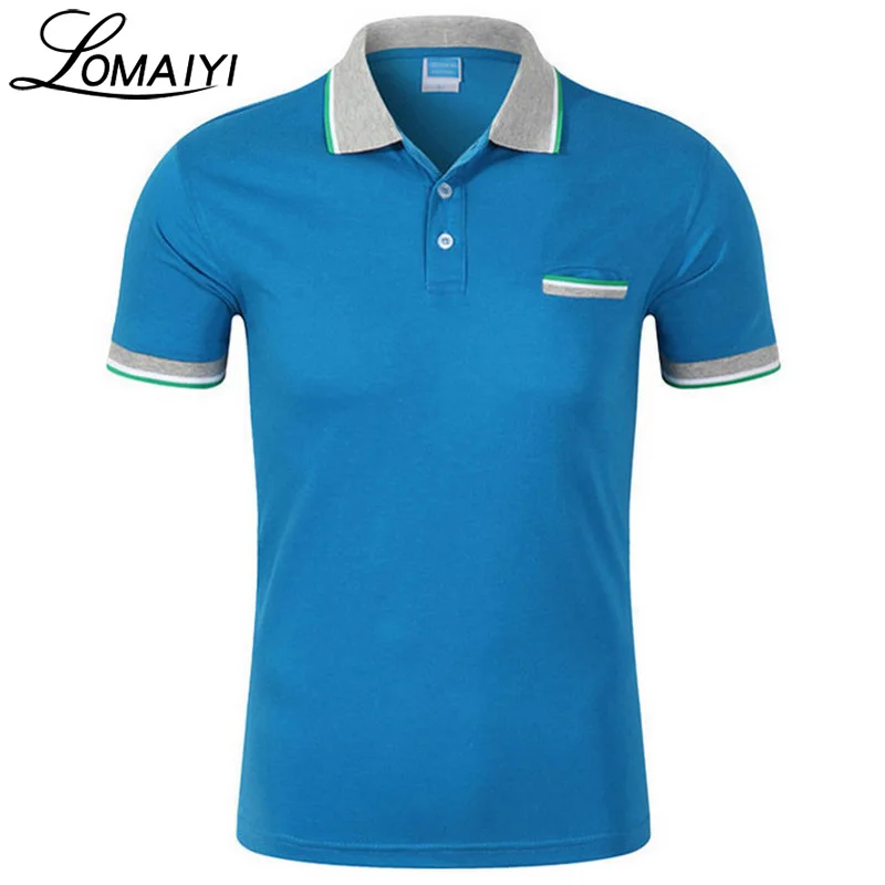 LOMAIYI Бренда Фруктов Цвета работы рубашки поло Для мужчин женщин с карманом 2018
