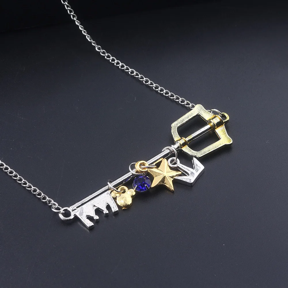 Kingdom Hearts Sora, брелок для ключей, золотое ожерелье, подвеска, брелок для ключей, украшение, подарки, аксессуары для косплея, реквизит
