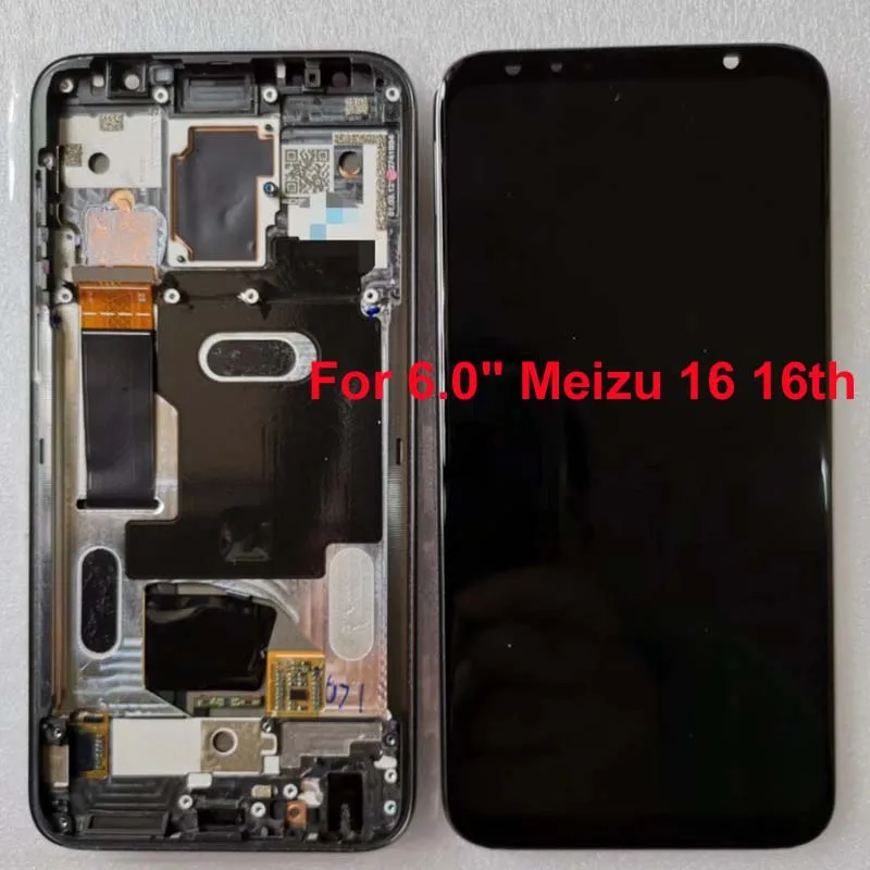 6," Meizu 16 16th M882Q Super AMOLED ЖК-дисплей+ сенсорная панель дигитайзер для Meizu 16 M882H ЖК-рамка