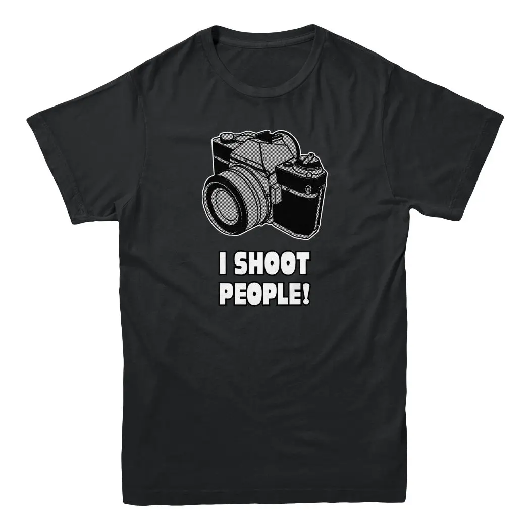 Я снимаю людей фото фотоаппарат DSLR смешной подарок Мужская футболка 100% хлопок