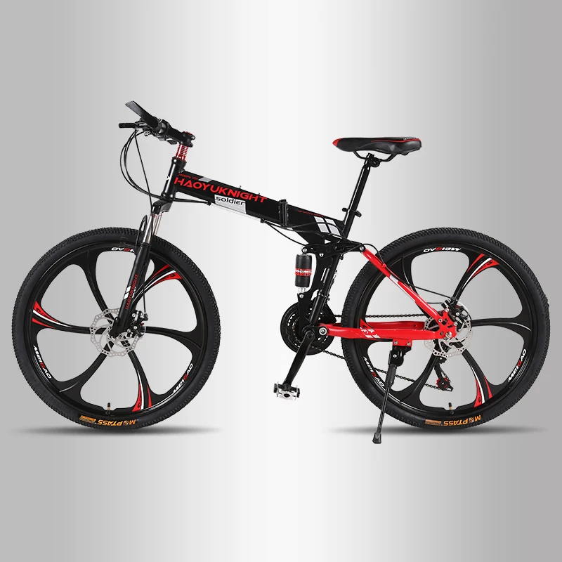 26 Inch 21 Speed Double Disc Brakes Folding Mountain Bikes Off-road BMX Students and Kids Road bicicleta Bicycle | Спорт и