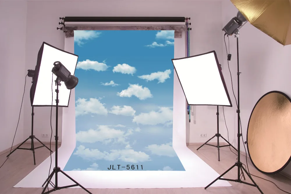 

Blue Sky White Cloud Photography Background Computer Printed Vinyl Backdrop Photo Studio for Weddings Children for Photo Shoots