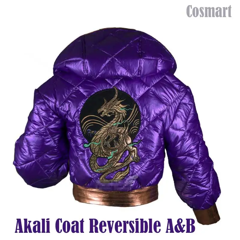 

Game LOL K/DA KDA Akali Cosplay Costume Jacket Coat Reversible A&B Halloween Suit For Women 2019