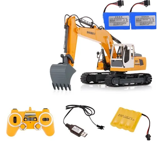 A Version 3 battery Большой электрический RC экскаватор из сплава 1:16 17CH 64 см 3-1 дрели Grab RC дистанционное управление Многофункциональный экскаватор грузовик игрушка VS 1580 - Цвет: A Version 3 battery