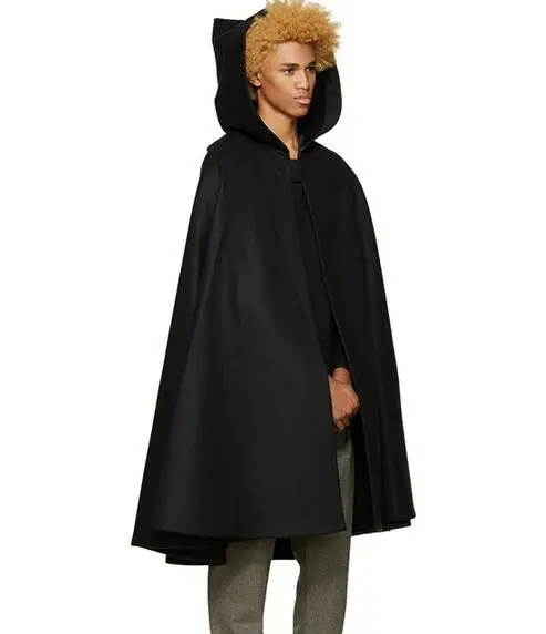 Мужское длинное Свободное пальто накидка с капюшоном|male long coat|long male coatlong coat spring |