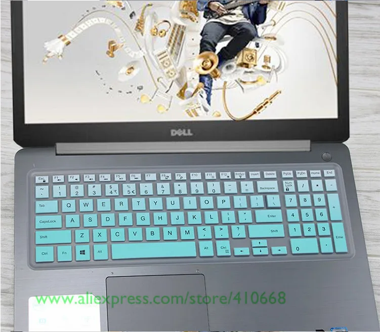 Силиконовая защитная накладка на клавиатуру для ноутбука Dell Inspiron 17 3 Series G3 (с