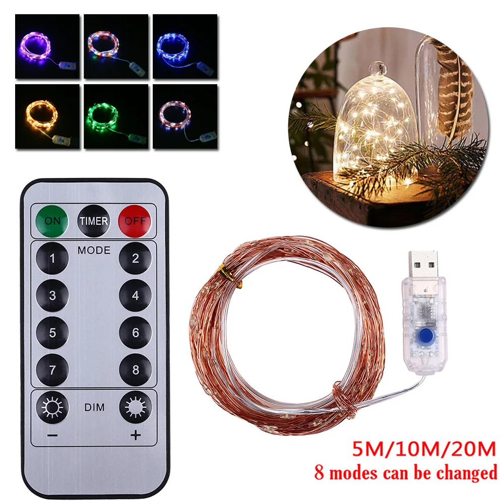 Plastic Hanging String Lights LED Bulb Fairy Copper Wire Strip Xmas Party Home Decoration | Glow Supplies