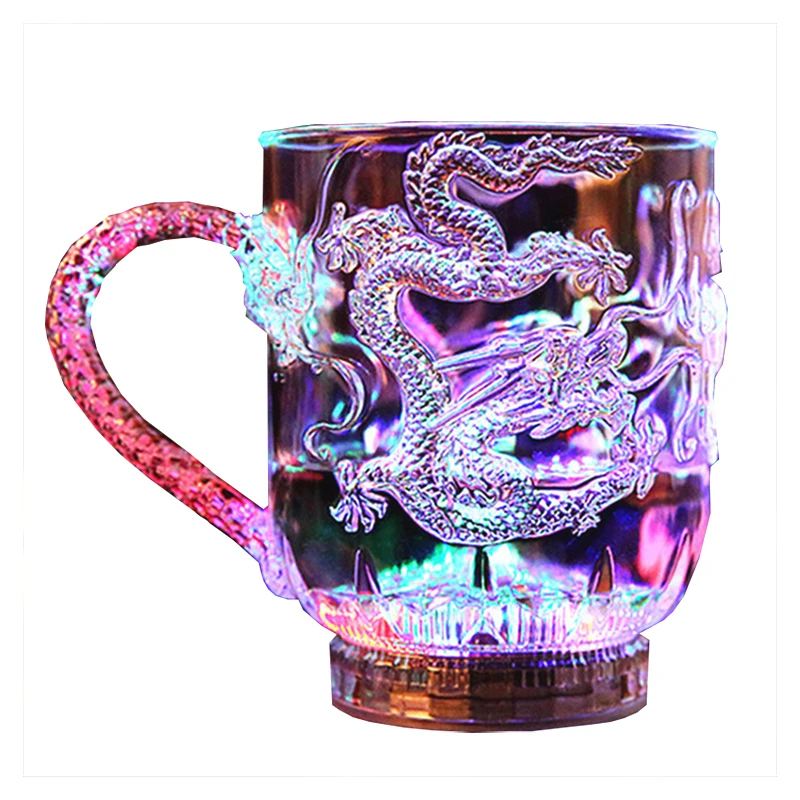 

New exotic LED Colorful Flashing Mugs,Dragon Wine Cup,wedding bar celebration props glowing Cup toys