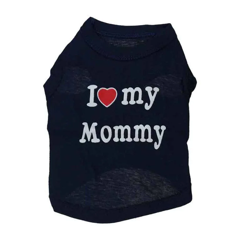 I Love Mommy Daddy Dog Vest Summer Tank Top Soft Cotton Pet Puppy Sleeveless Shirts Cheap Clothes For Small Medium Dogs | Дом и сад