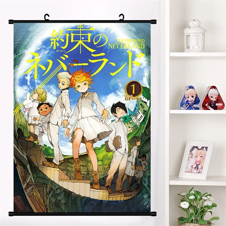 T Карнавальный костюм в стиле аниме; обещали Neverland Yakusoku no нетляндии "," Норман Эмма Ray наклейки на стену панно настенные плакат домашний декор собрать - Цвет: T