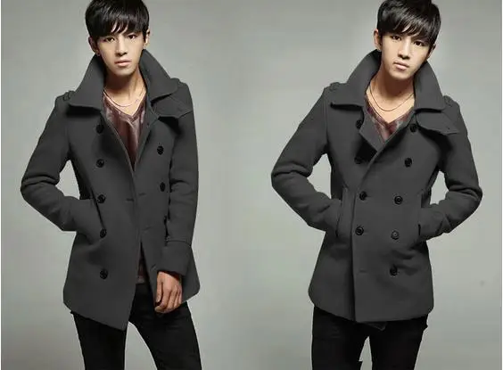 Мужская одежда пальто куртки смески шерсти мужская мода клетчатое кашемировое