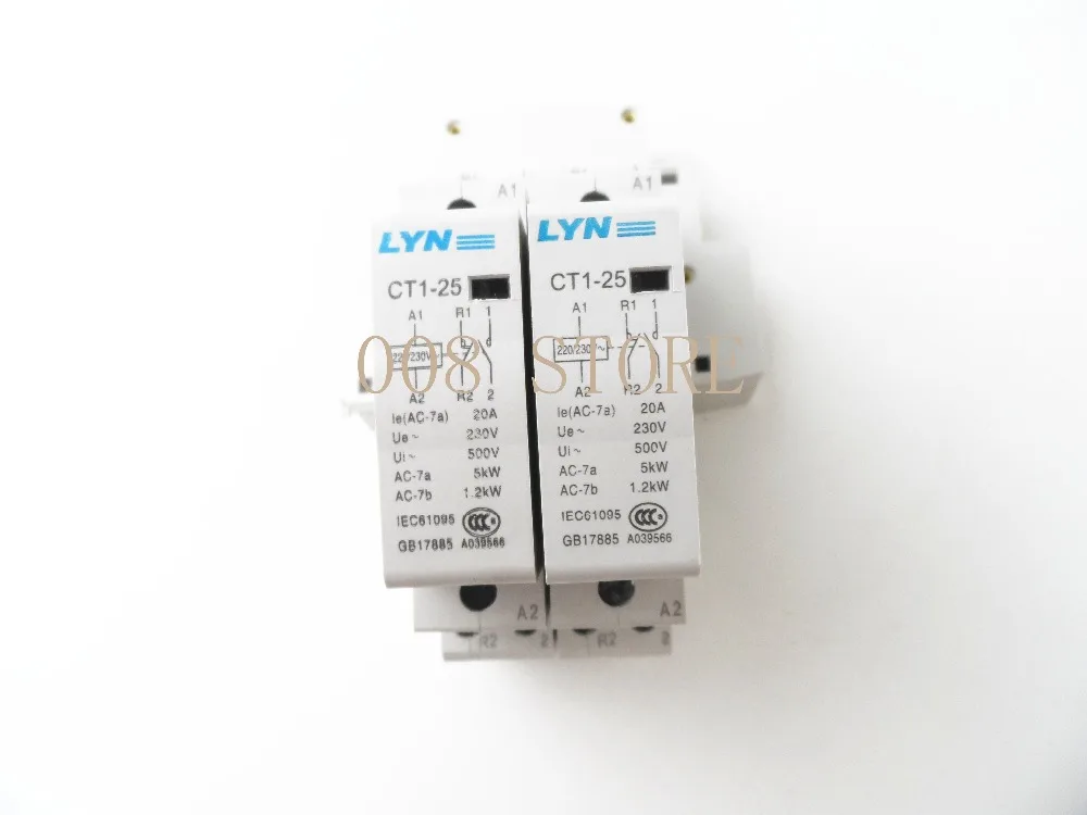 CT 2P 20A 220V 1NO 1NC AC контактор для дома/бытовой КОНТАКТНЫЙ модуль LYN|contactor ac|contactors ac