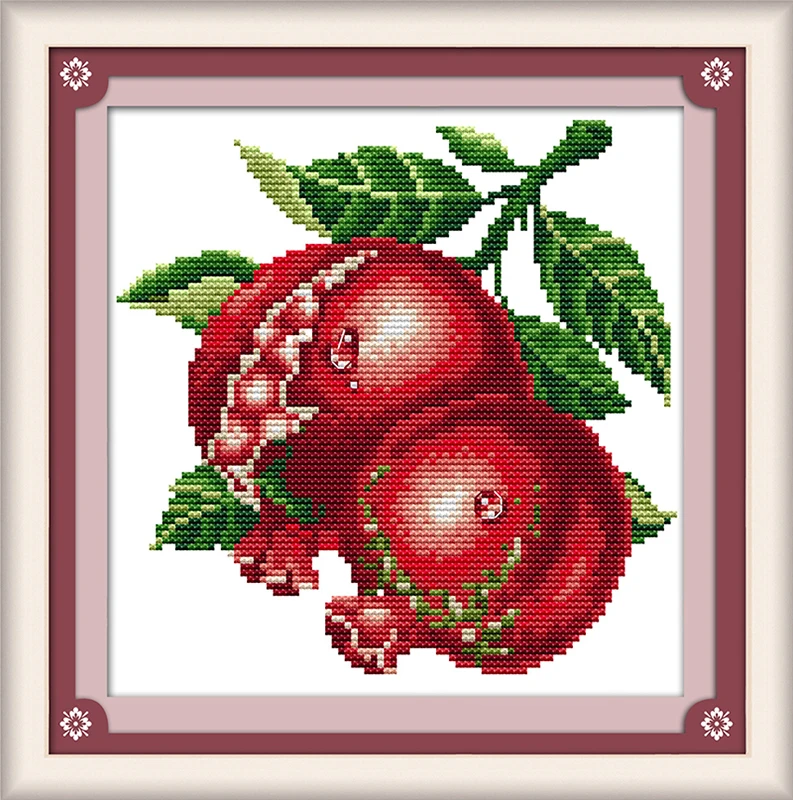 

Water-drop Pomegranates Counted Printed on Fabric 14CT 11CT Cross Stitch kits Embroidery DIY Handwork Needlework Sets Home Decor