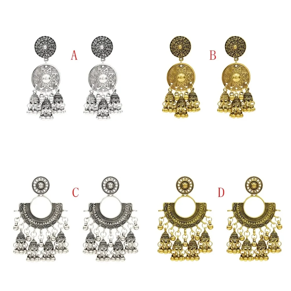Висячие серьги Jhumki Jhumka с большими длинными кисточками золотые индийские