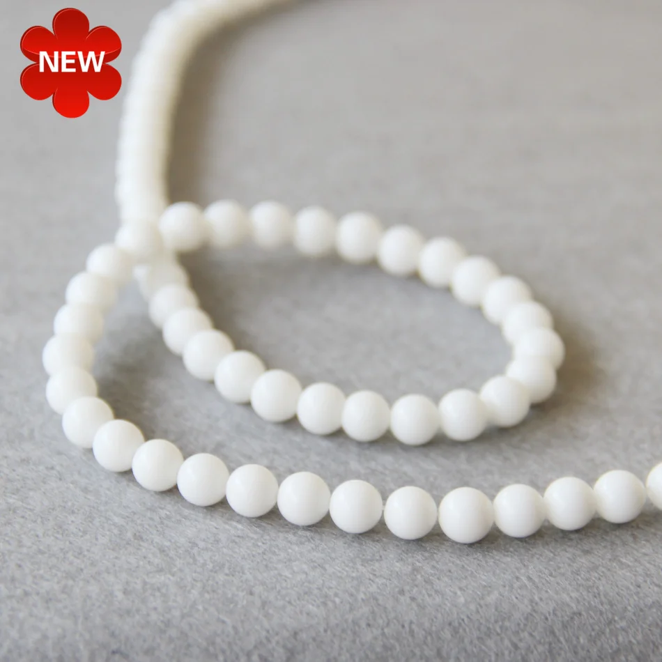 

6mm Fashion New White Onyx beads Round chalcedony shape stones Loose Beads 15" 2pc/lot Jewelry making design wholesale