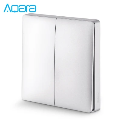 Double Key Silver Aqara двухклавишный настенный светильник с одной клавишей, Интеллектуальная связь, панель управления, приложение, дистанционное управление для дома - Цвет: Double Key Silver