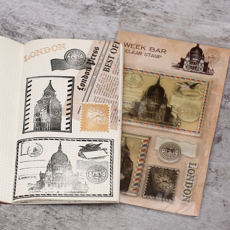 Винтажная морская карта Postmark прозрачный силиконовый декоративный штамп для