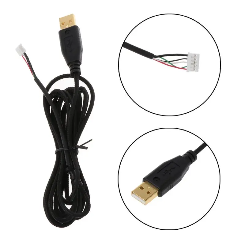 Фото USB кабель для мыши в нейлоновой оплетке сменный провод игровой Razer Deathadder 2013 6400DPI