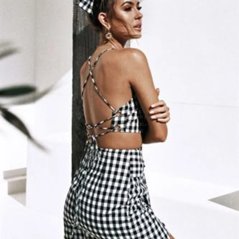 Женский комплект из 2 предметов облегающая одежда короткий топ летнее платье