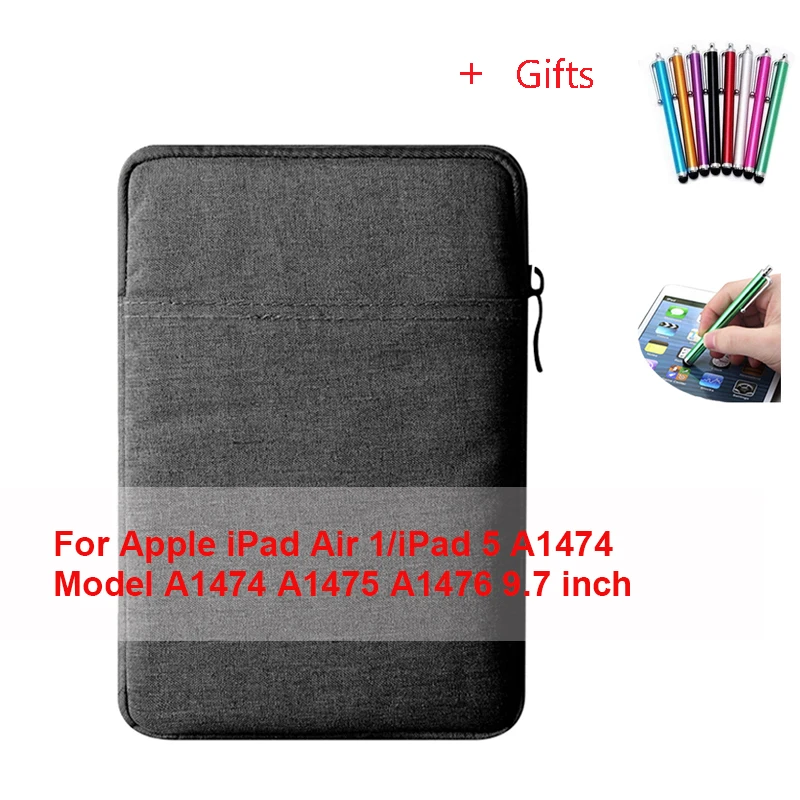 For iPad 5 Чехол-сумка для планшета для Apple i Pad 9,7 дюймов i Pad 5 Air 1 модель A1474 A1475 A1476 9,7 ''чехол из закаленного стекла+ ручка - Цвет: For iPad 5