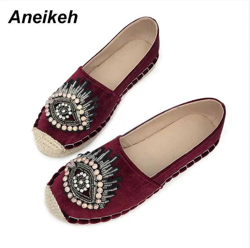Pink Aneikeh/ г.; осенние женские лоферы с круглым носком; удобная женская обувь на плоской подошве с бусинами; слипоны; Mujer; Цвет Черный - Цвет: Pink