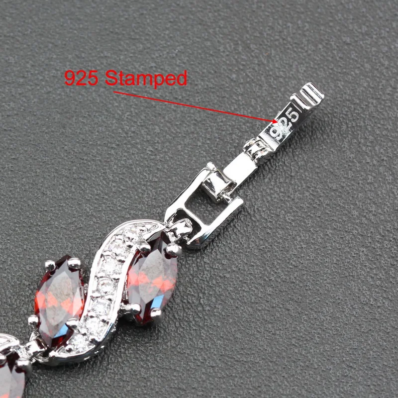 Свадебный красный гранат циркон серебряный цвет ссылка браслет Здоровье модные