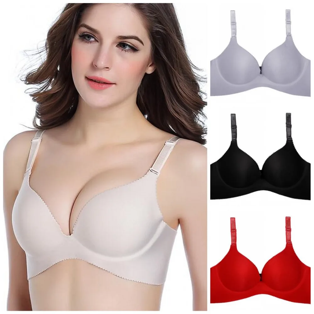 2 шт. упак. сексуальный бесшовный бюстгальтер женское нижнее белье пуш ап цельный