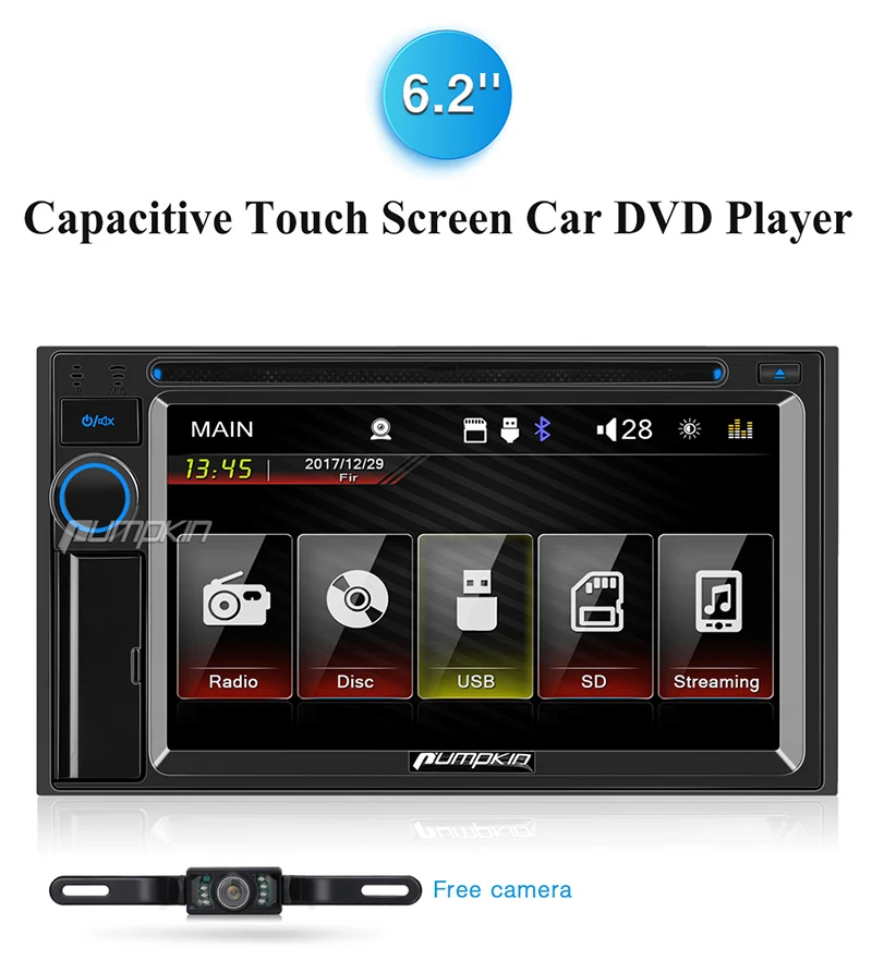 Тыква 2 Din 6 &quotсенсорный экран WINCE OS автомобильный Радио dvd плеер Поддержка MP4 MP5 HD