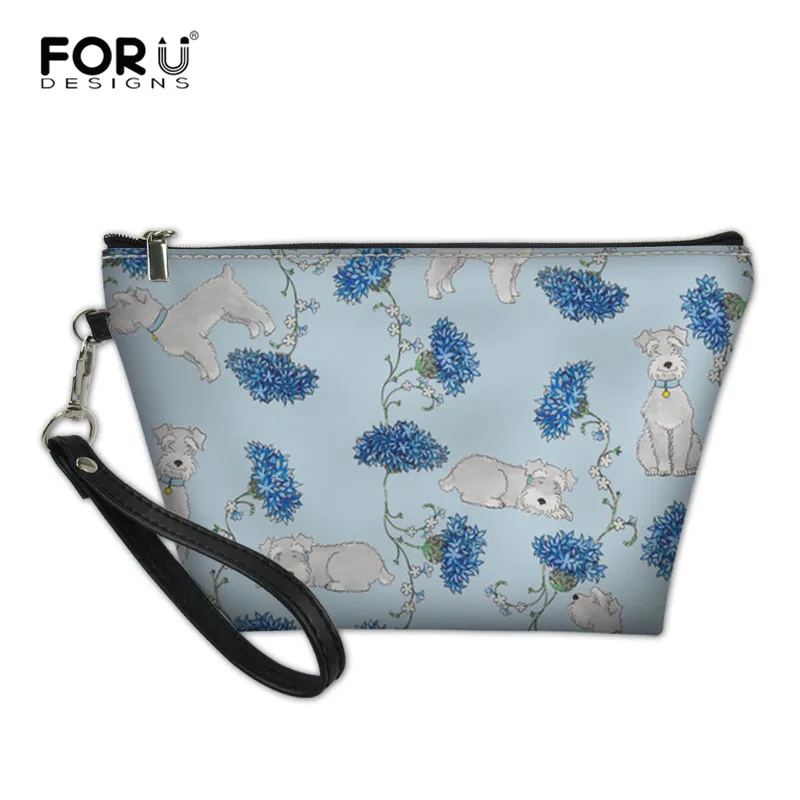 RH0252Z8 FORUDESIGNS Для женщин косметичка Шнауцер любовь узор из искусственной кожи косметический сумка-Органайзер для путешествий косметолог Vanity комплект туалетных принадлежностей сумка - Цвет: RH0252Z8