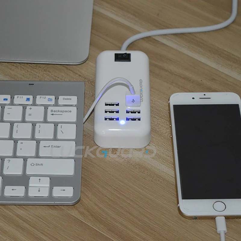 Luckguard ЕС Plug 6 Порты мобильного телефона 20 4A стены Dock USB адаптер Зарядное устройство