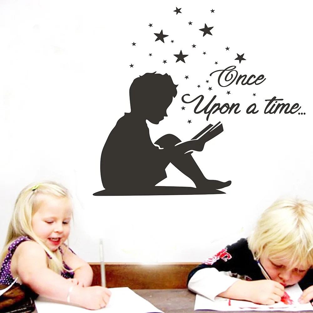 

Boy Reading Books PVC Wall Decal Decoration Bedroom Home Libraries Classroom Wall Decoration Mural Stickers Kids Rooms