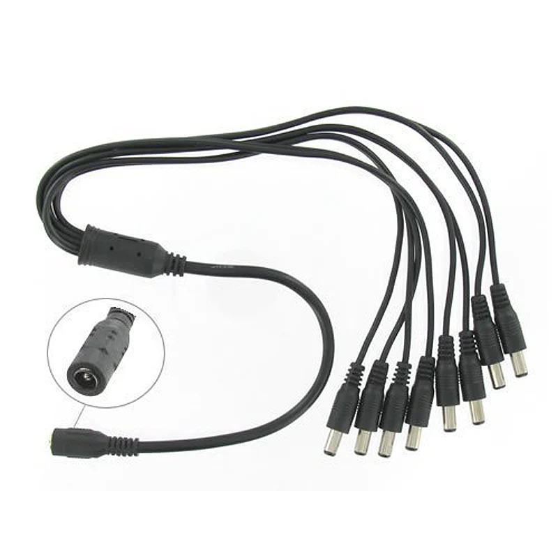 Video Surveillance Power Cable 1 to 8 Way DC Splitter CCTV for Security Cameras POE cctv tester | Безопасность и защита