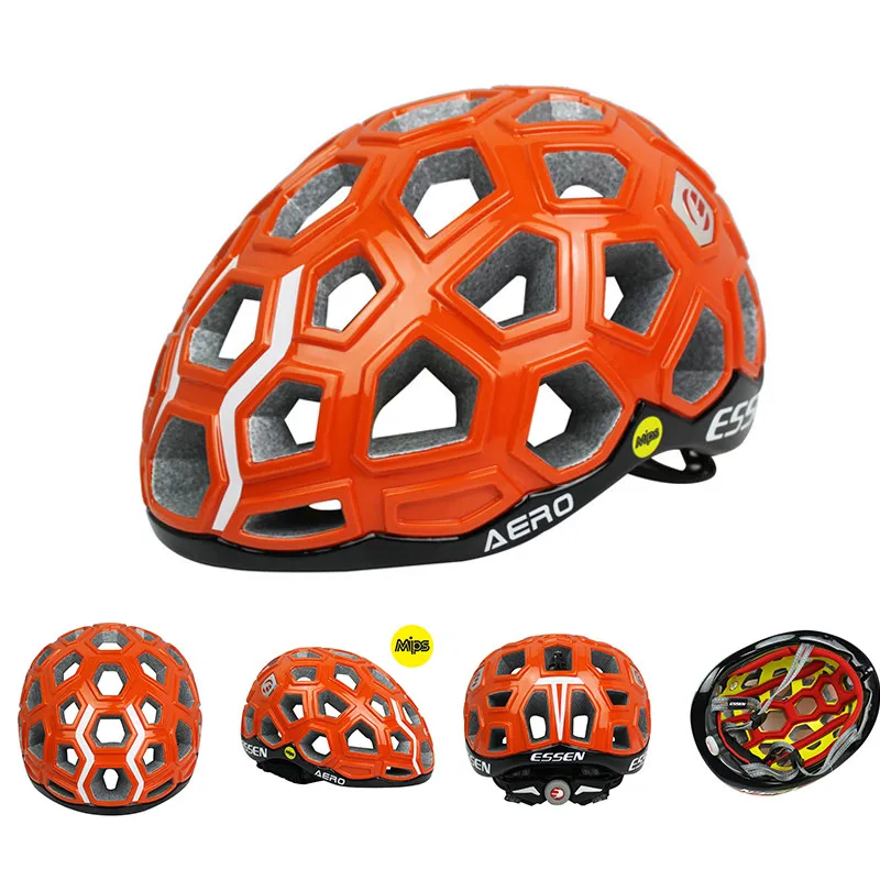 Orange black ESSEN, велосипедный шлем, гоночный дорожный MIPS Aero, велосипедный шлем для мужчин и женщин, Спортивный MTB, защитная шапка, шапки, Casco Ciclismo, умный шлем - Цвет: Orange black
